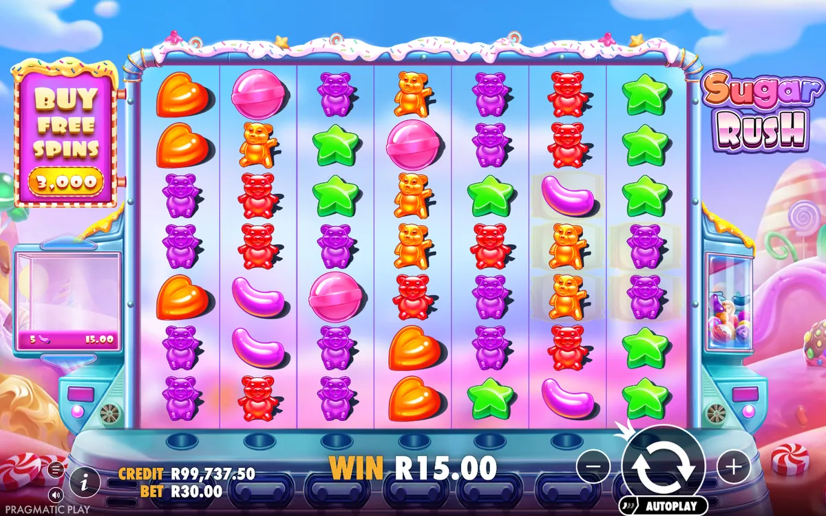 Sugar Rush free spins bonus gameplay